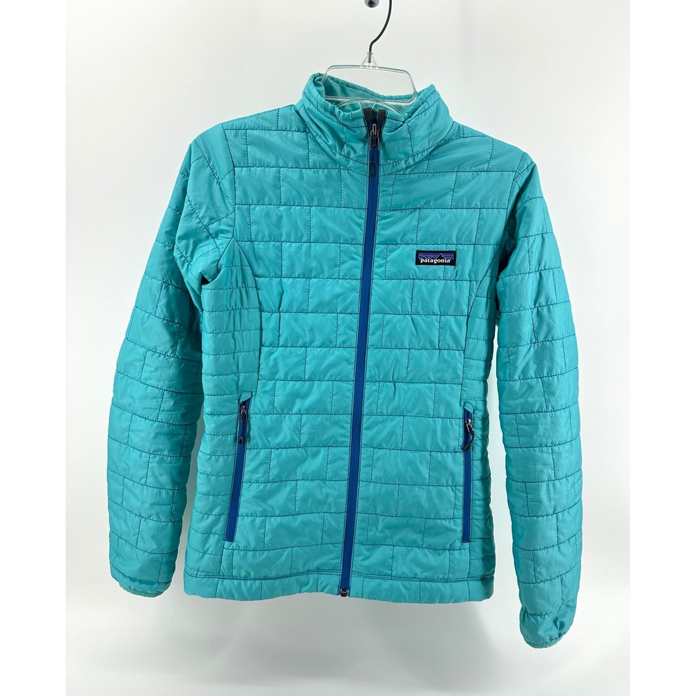 Patagonia Nano Puff Jacket Womens XS Teal Blue Primaloft Insulated Puffer 84217